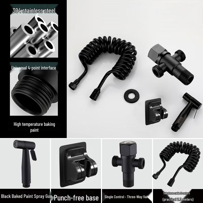 VEMUSE JDF-CW-330 Schwarzes Armatur-Set mit zwei Auslässen