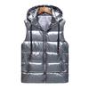 Neue demontierbare Kapuzenweste aus glänzendem Leder für Männer und Frauen, Persönlichkeit, gutaussehend, warm, verdickt, Jugendtrend, Winter