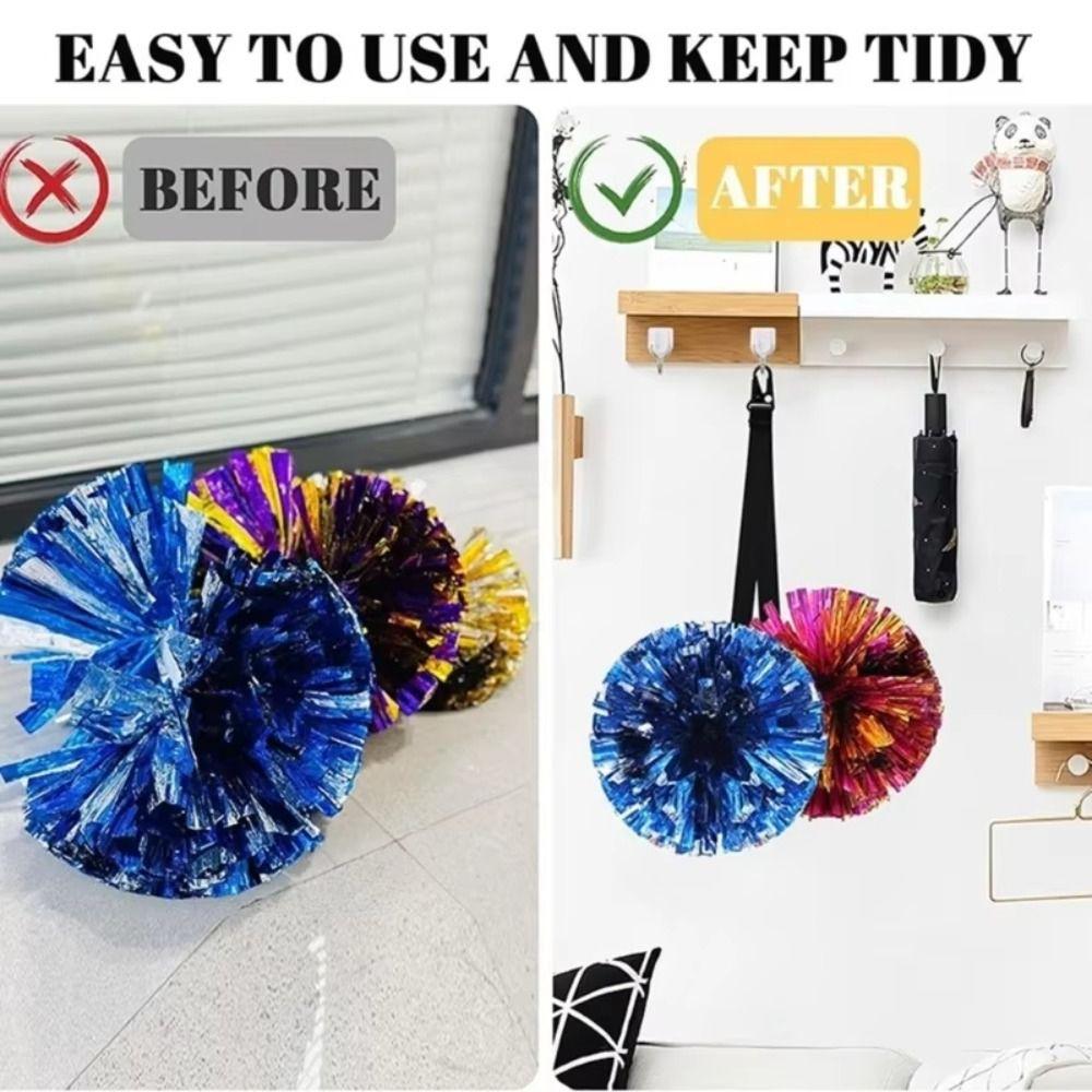 Bag Organizer Cheerleader Poms Holder Durable Hanger PomPom Carrier Cheer Pom Lanyard Team Sports