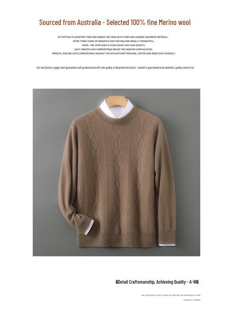 Men's Pure Wool Half-High Neck Pullover Sweater 2025 Autumn/Winter Collection