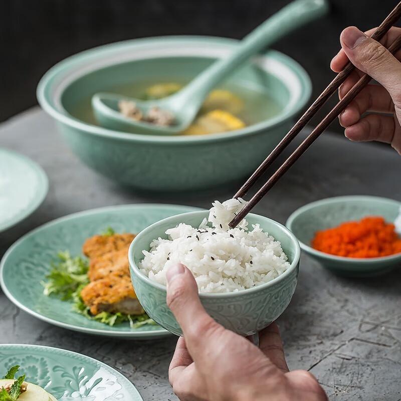 Sushis Celadon Ceramic 25-Piece Dinnerware Set