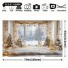 2D flat banner 1pc 1 piece winter wonderland background fabric featuring snow scenes flashing lights and elegancezyc