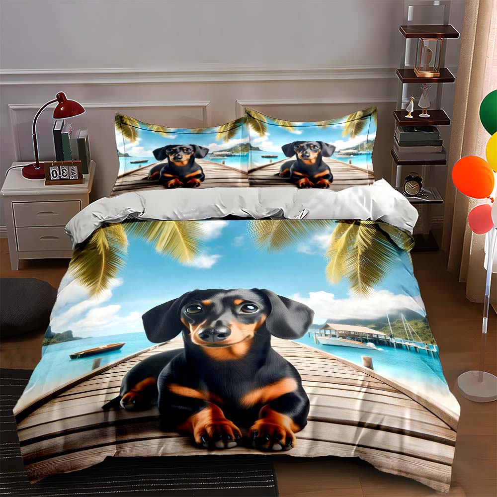 

Tropical dock scene Bedding Duvet cover sets Duvet covers Pillowcases gifts (1 * Duvet Cover 2 * Pillowcases, without duvet insert) 135x200cm