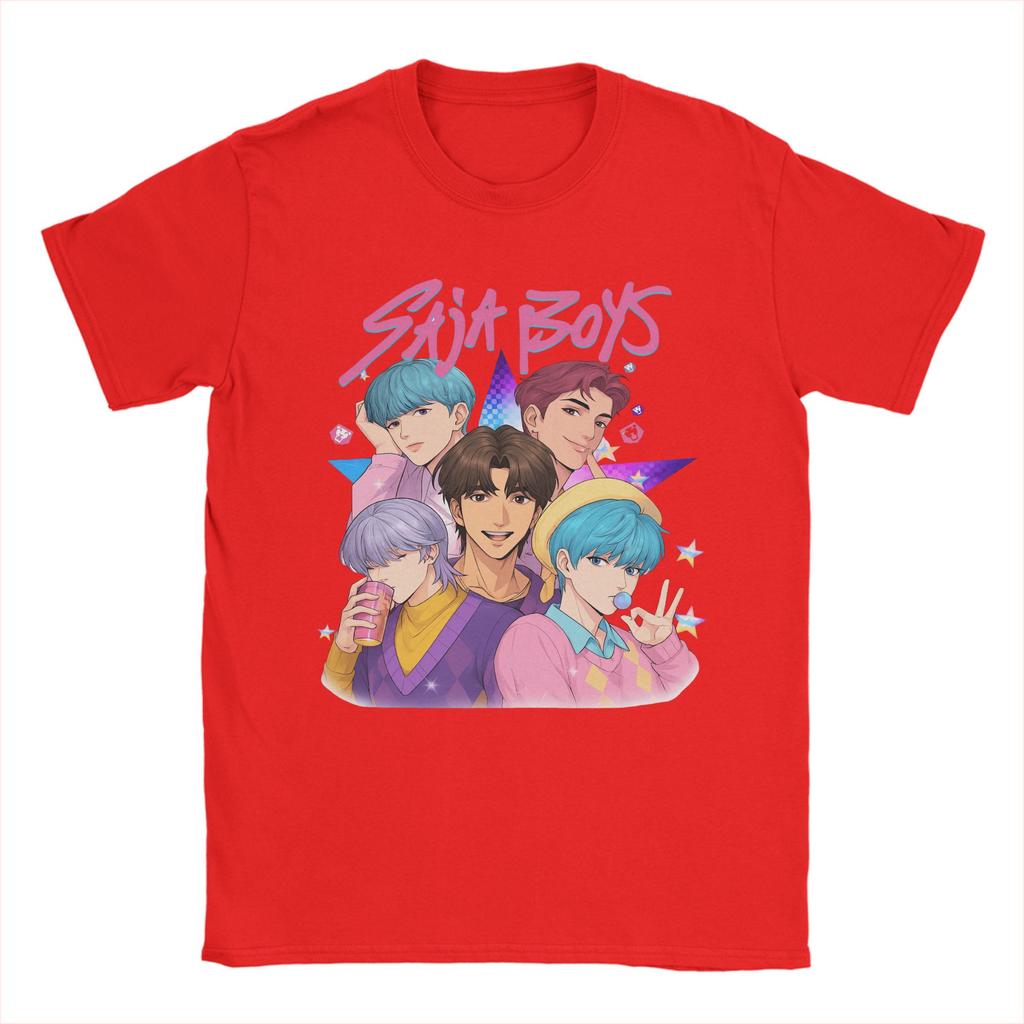 SAJA Garçons Jinu Mystère Abby Romance Bébé Kpop Chasseurs de Démons T-Shirt Mode Été T-Shirts Hommes Coton Col Rond Hauts Oversize