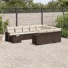 VidaXL Garden Lounge Set with Cushions 11 Pcs, Patio Sofas, Patio Furniture Set, Outdoor Furniture, Brown 3219523