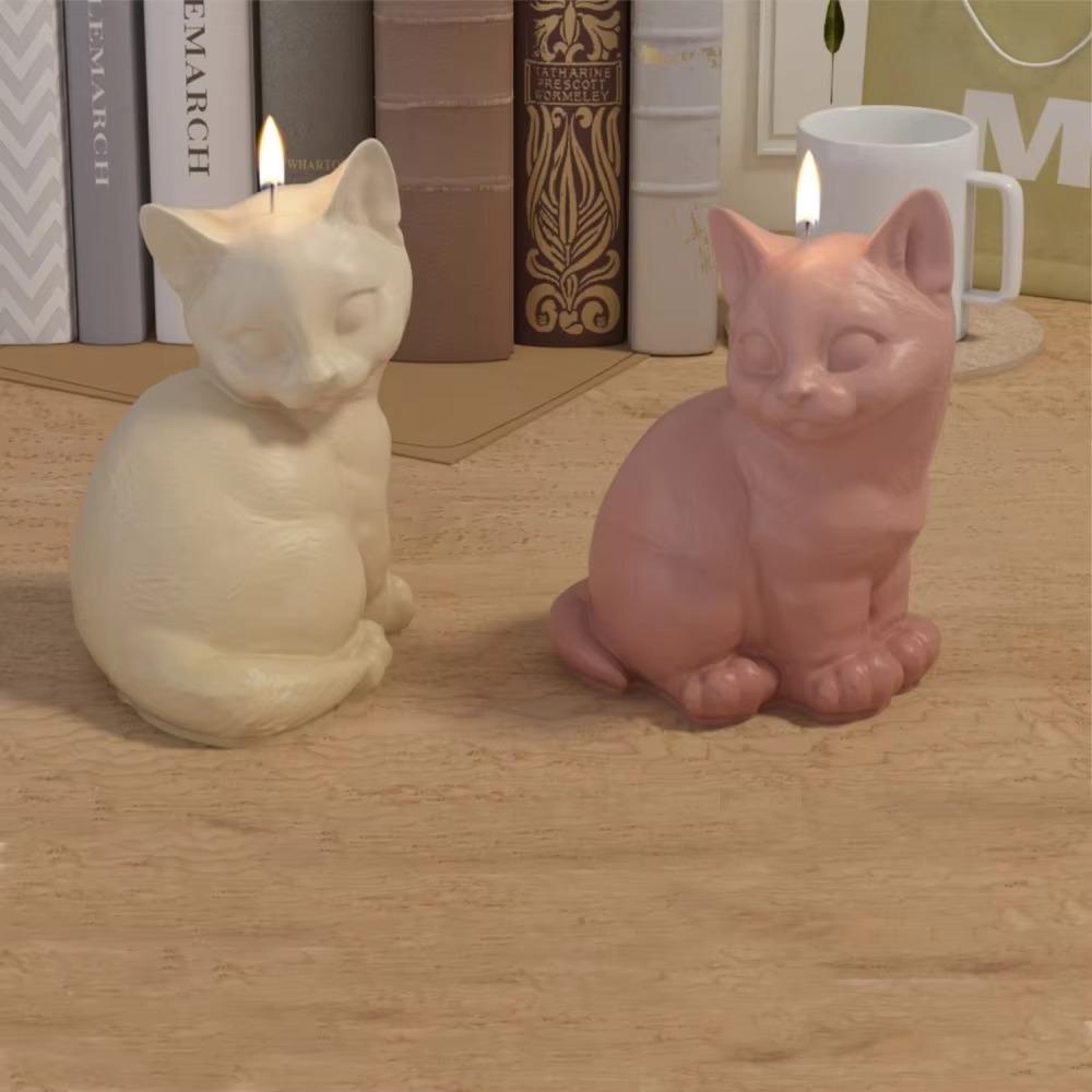 3D Pet Cat Candle Mold DIY Crafts Plaster Resin Mold Funny Animal Figurines Molds  Party Favors