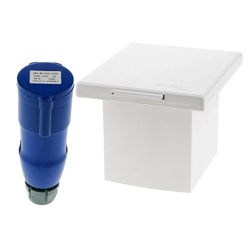 Kamper Przyczepa 220V-240V 16A Zewnętrzne Wpuszczane Gniazdo Podłączeniowe Wodoodporny Zestaw Gniazd dla Łodzi Jachtu Samochodu Przyczepy Ciężarówki