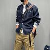 Men’s American Retro Striped Denim Long-Sleeve Shirt: Casual Versatile Spring/Autumn Jacket