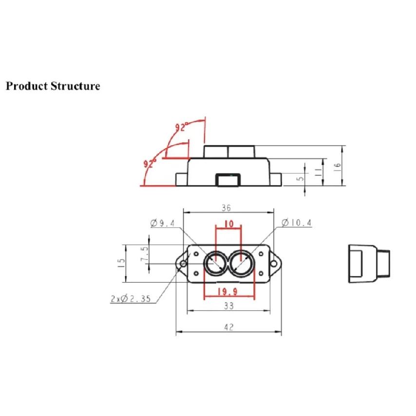 Benewake TFmini-S Lidar Single-Point Micro Ranging Finder Module for Arduino Pixhawk 4.5-6V UART I2C Interface TFmini Upgraded
