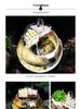 Round Glass Fish Tank: 3-in-1 Silent Filter, Oxygenator, and Waterfall Box with Ceramic Trickle Media.