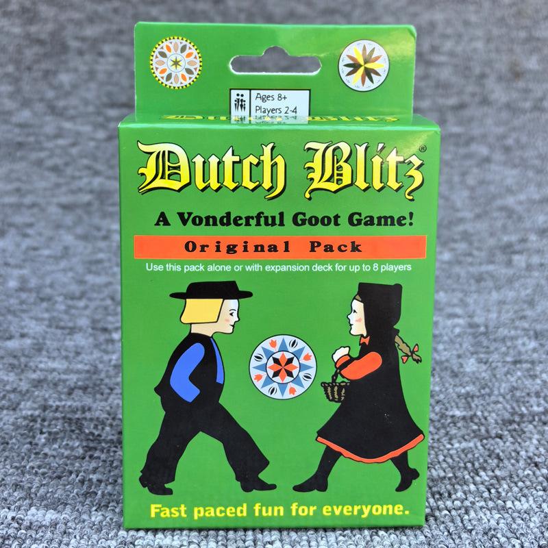 

Английская версия Dutch Blitz Динамичная карточная игра Семейная настольная карточная игра зелёный