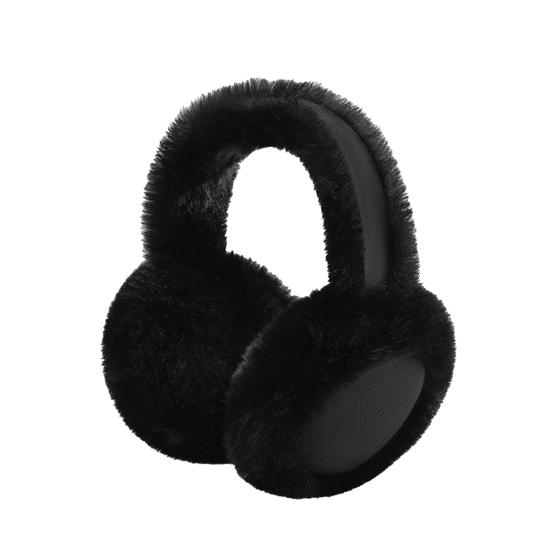 Faux Fur Earmuffs with Elastic Headband Foldable Design Fluffy Warm Ear Warmers Plush Exterior Winter Accessory
