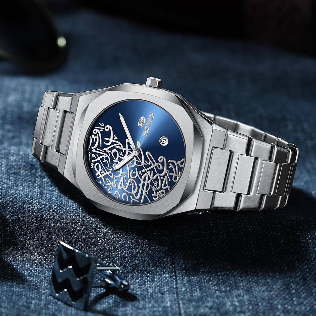 Arabic Digital Quartz Watch Men'S Watch Marble High-End Calendar Watch