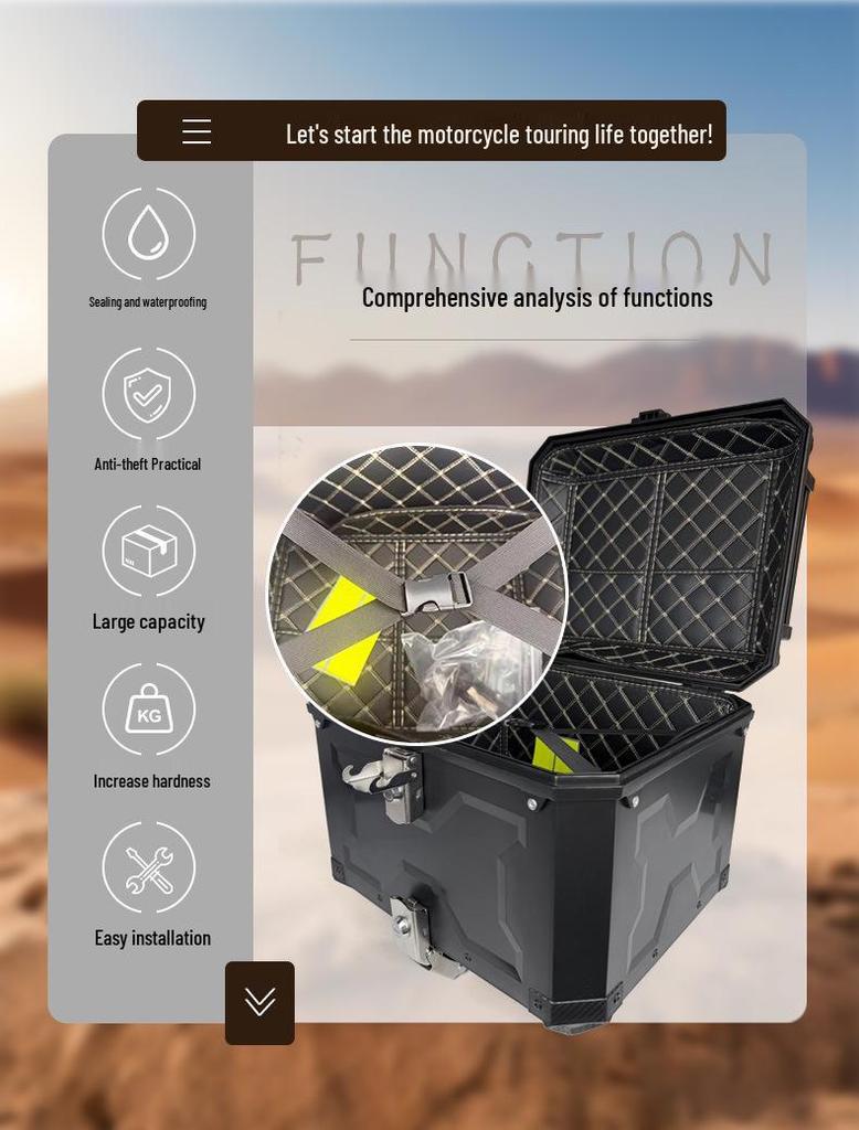 High-Capacity Quick Release Rear Scooter Trunk - Durable Tail Box for Electric Vehicles and Takeaway Storage