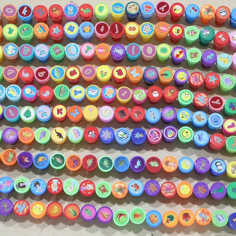 10pcs Assorted Stamps Kids Self-ink Stamps Children Toy Stamps Smiley Face Seal Scrapbooking DIY Painting Po Album Decor