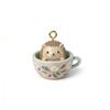 Aesthetic 3D Animal in Tea Cup Pendant Necklace Cute Rabbit Kitten Charms Creative DIY Jewelry Set Birthday Gift for Students