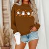 Women's Casual Fashion Round Neck Long Sleeve Halloween Printed Sweatshirt