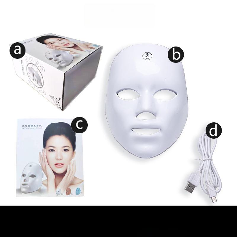 Wiederaufladbare Aufhellungsmaske Siebenfarbiges Farblichtspektrometer Photonenverjüngungsmaskeninstrument Haushalt LED-Maske Schönheitsinstrument