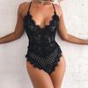 Damskie koronkowe przezroczyste body kombinezony bez pleców seksowna przezroczysta bielizna nocna