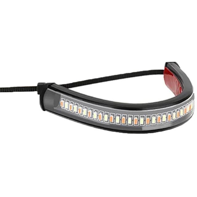Auto 1/2Pcs 12V LED Ring Fork Strip Lamp Flashing Blinker Motorcycle Turn Signal Light & DRL Amber White Moto Flasher