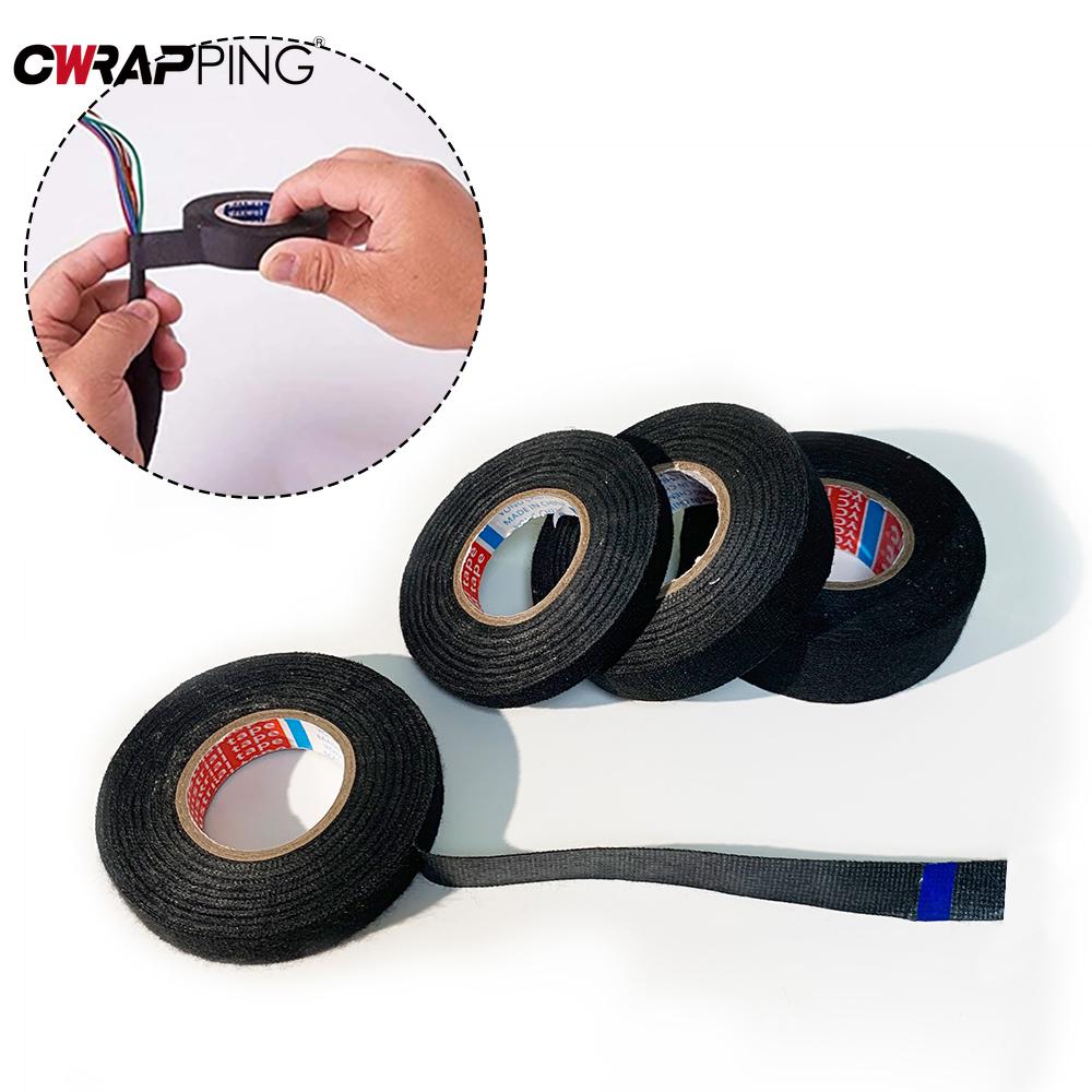 Wire Harness Automotive Cloth Tape Heat Resistant Waterproof Insulating Tapes for Electrical Cables Black Adhesive Fabric Tapes