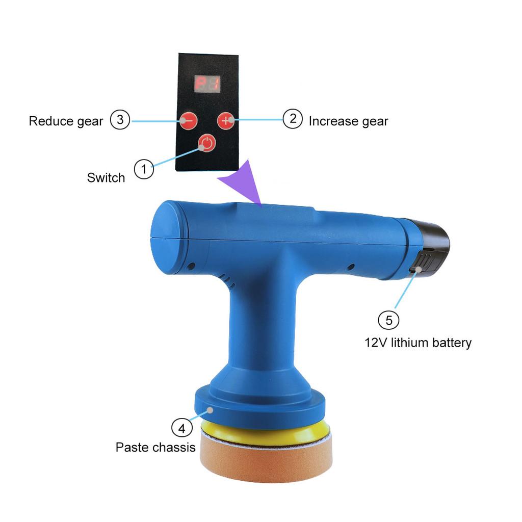 300W Electric Car Polishing Machine 12V Cordless Portable Polisher 9 Gears Adjustable Automotive Waxing Repairing Sander
