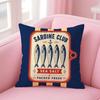 Kissenbezug Sardinen Konserven Kurzer Plüsch Weich Zweiseitiger Druck Kissenhülle Gemütlich Sofa Schlafzimmer Heimdeko Geschenk