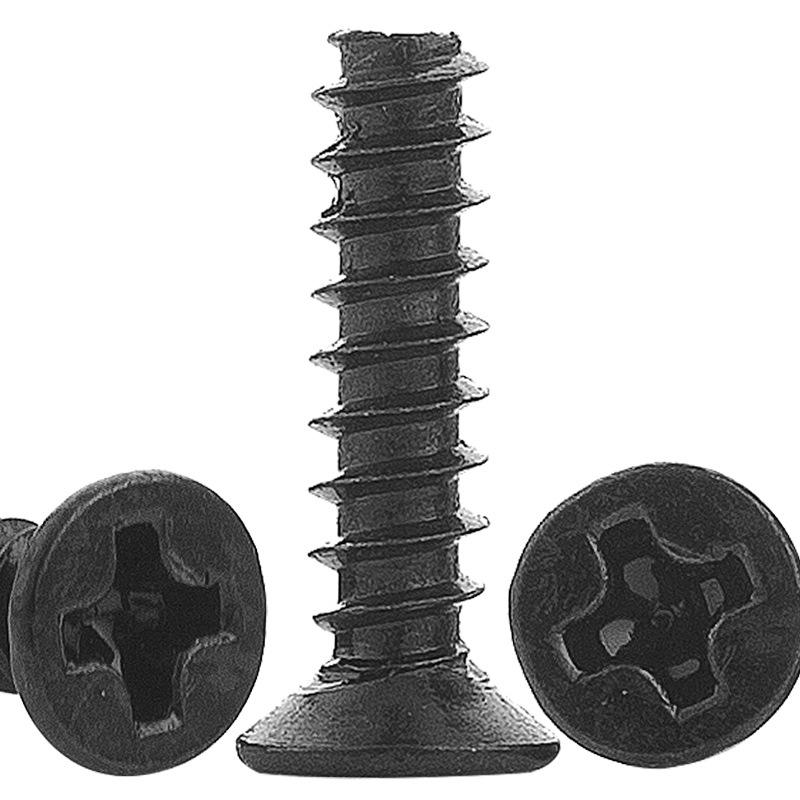 Black Countersunk Flat Tail Self-Tapping Screw for Chassis Cooling Fan M2/M3/M4/M5