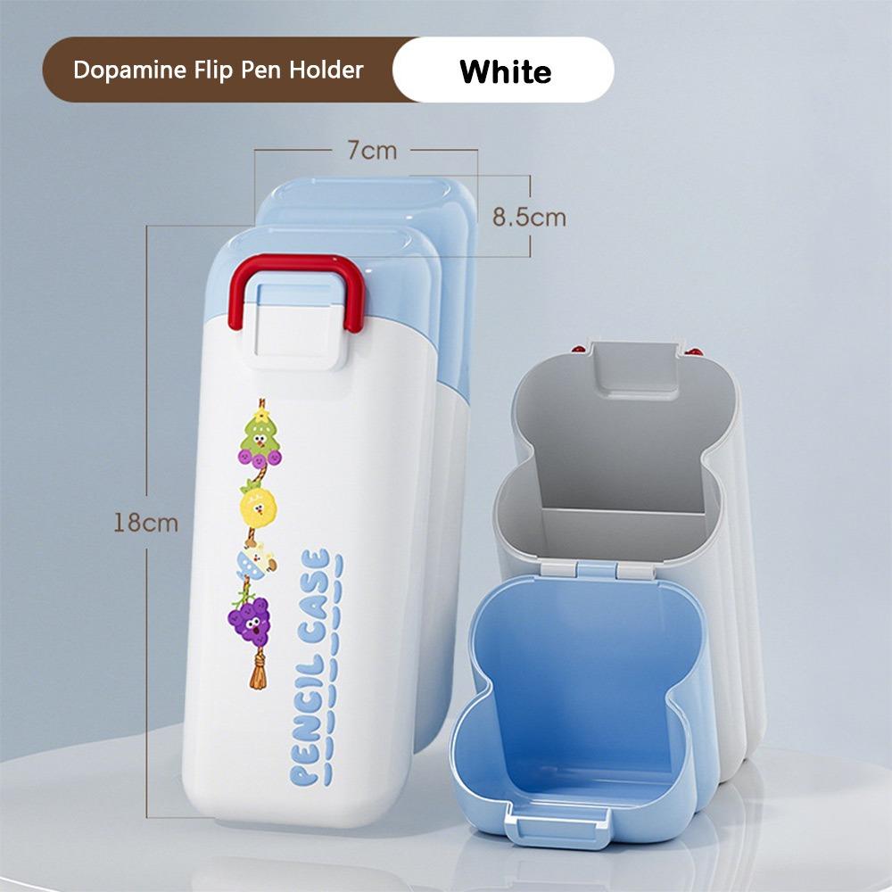 Cute Large Capacity Oblique Pen Holder Save Space Desktop Storage Pencil Case Cartoon Creative Pen Container for Students