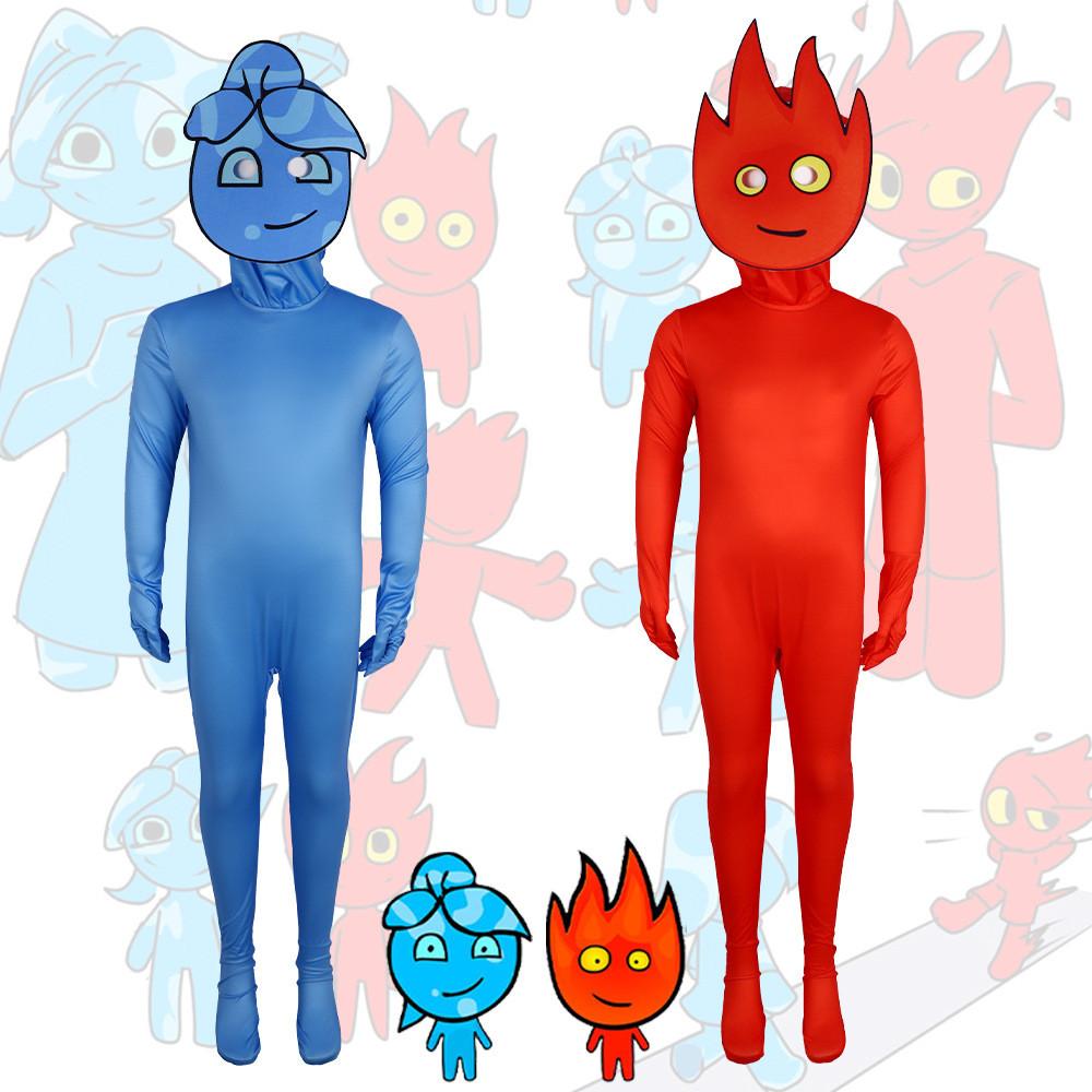 And Watergirl Fireboy Cosplays Costumes Full Body Game Performance Jumpsuit