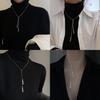 Fashionable Geometric Triangle Sweater Chain For Women Ins Metal Style Long Necklace