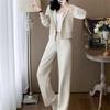 Women's 2-Piece Casual Tracksuit, Zip-up Collar Sweatshirt Elastic Waist Pants Loose Fit Loungewear Set