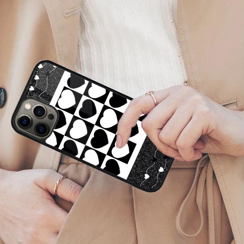 

Luxury Chessboard Grid Love Heart Magnetic Phone Case For APPLE iPhone 17 Air 16 14 13 12 Pro Max 15 Plus Wireless MagSafe Cover iPhone 14