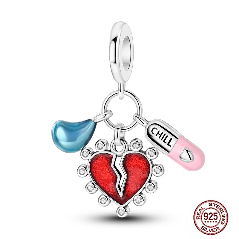 Fits Original Red Colorful Charmscopper Love Heart Bike Travel Race Car For Women Bracelet Christmas Gift Beads Diy Jewelry