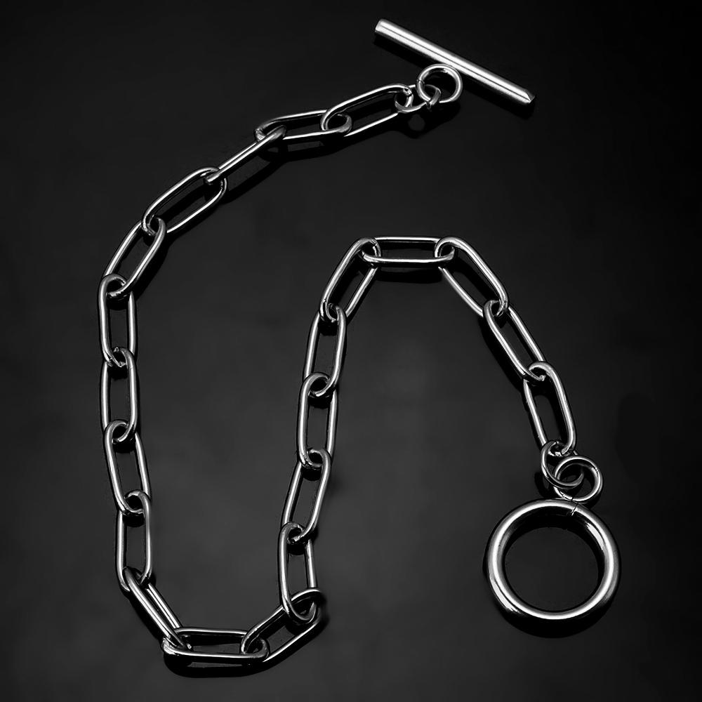 2Pcs Paperclip OT Buckle Bracelet Gold Steel Color Stainless Steel Chains for Women Men DIY Charm Bracelet Jewelry Accessories