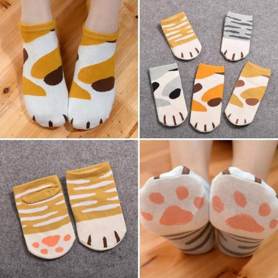 Breathable Cat Claw Short Ankle Socks Cute Cartoon Low Cut Women Boat Socks