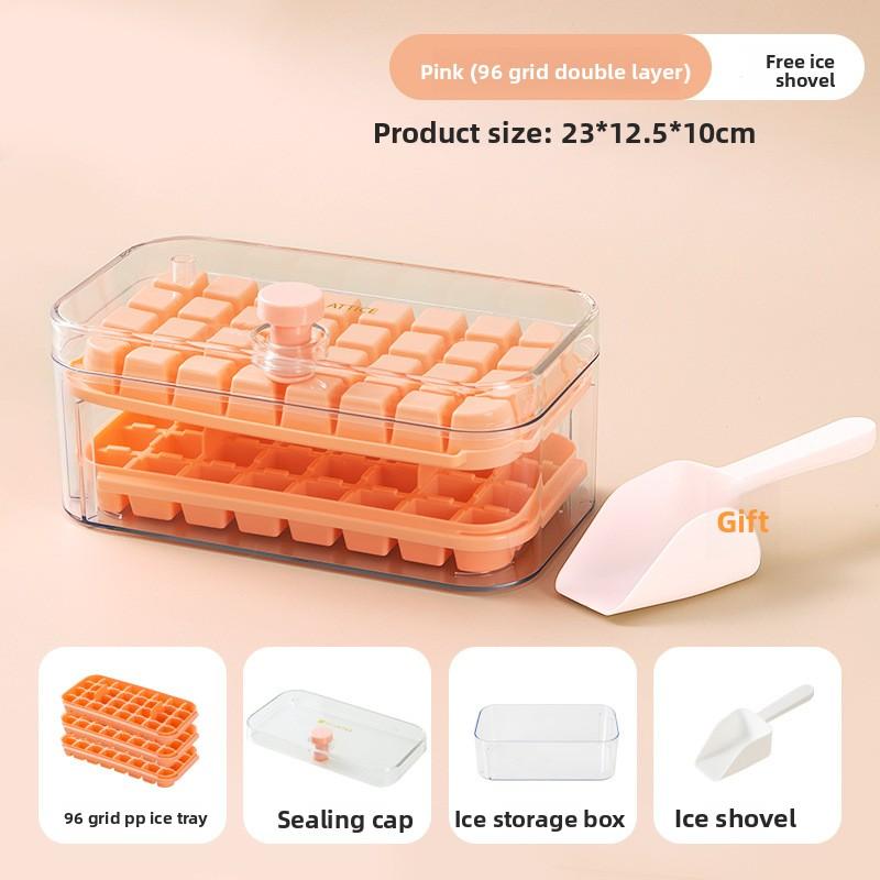 Press The Ice Cube Tray, Ice Cube Mold, Ice Maker, Household Refrigerator Storage Cover, Homemade Ice Box