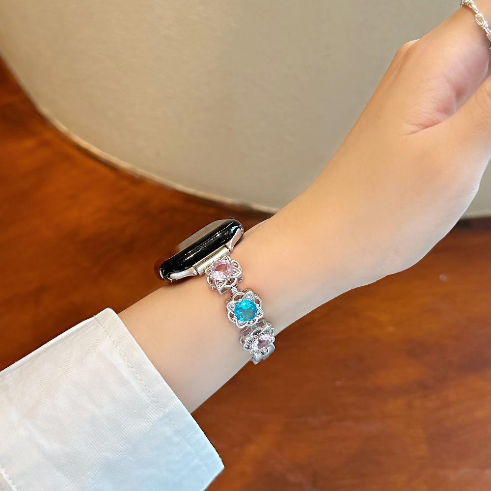 Sugar Color Diamond Compatible For Apple Watch Ultra band 49mm 40mm 42mm 44mm 45mm 38mm for iWatch Series 11/10/8/7/6/SE/9 Fashionable Handmade Strap