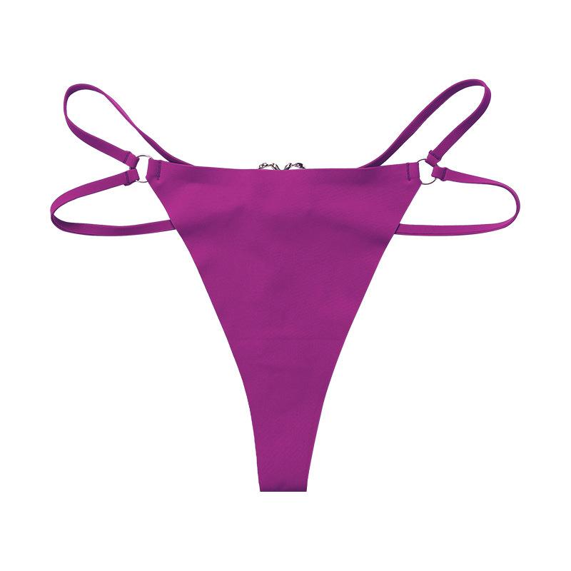 

2PCS Women s Sexy Ice Silk T-Back Panties, Double Strap Heart Ring Buckle, Cotton Crotch, Plus Size Briefs XL
