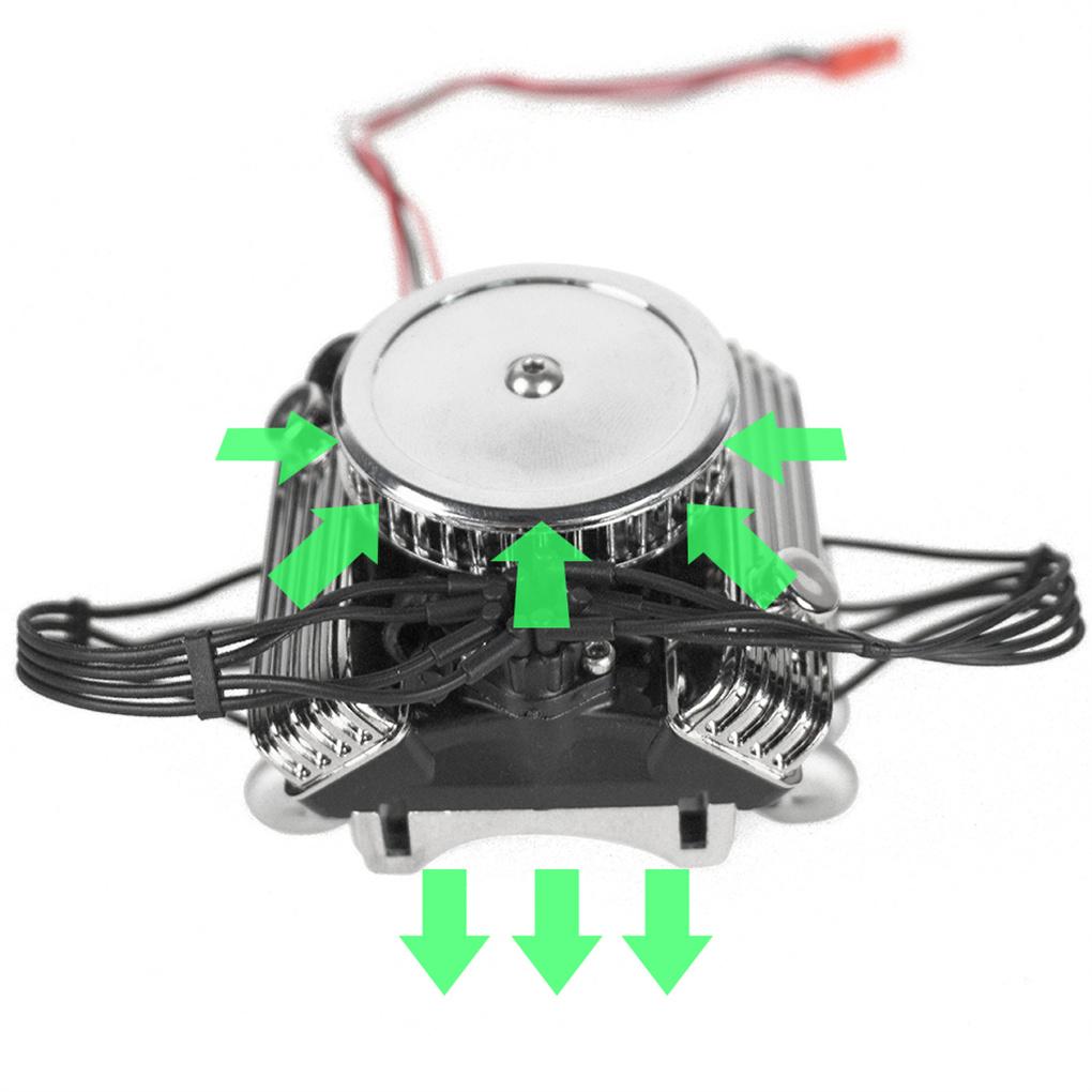 1/10  F82 V8  RC Crawler Car Cooling Fan -Simulate Engine Radiator for Axial SCX10 90046 TRX4 D90 Motor Cooling Parts