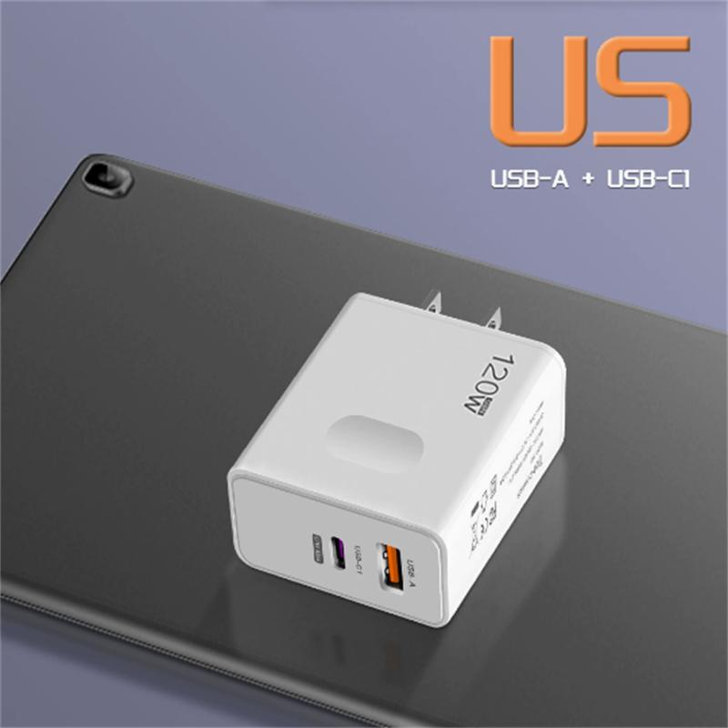 120 Вт быстрое зарядное устройство USB Type C PD кабель быстрая зарядка Quick Charge 3.0 адаптер для iPhone Xiaomi Samsung Oneplus Pixel сотовые телефоны