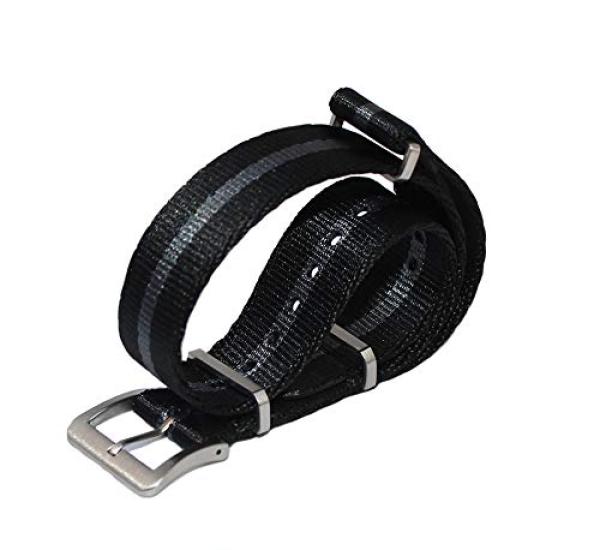 

часы Premium G10 типа НАТО с нейлоновым ремешком silk touch черного цвета и с одной полосой [Военно-морской] серый, (20мм)