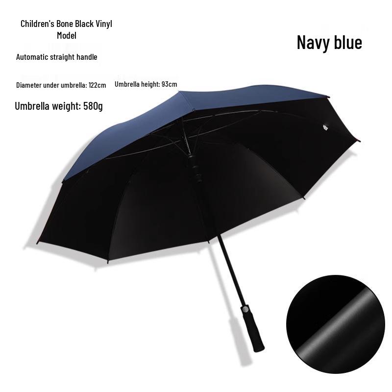 Long Handle 8-Rib Golf Umbrella - Automatic, Straight Handle, UV Protection, Rainproof for Sun and Rain