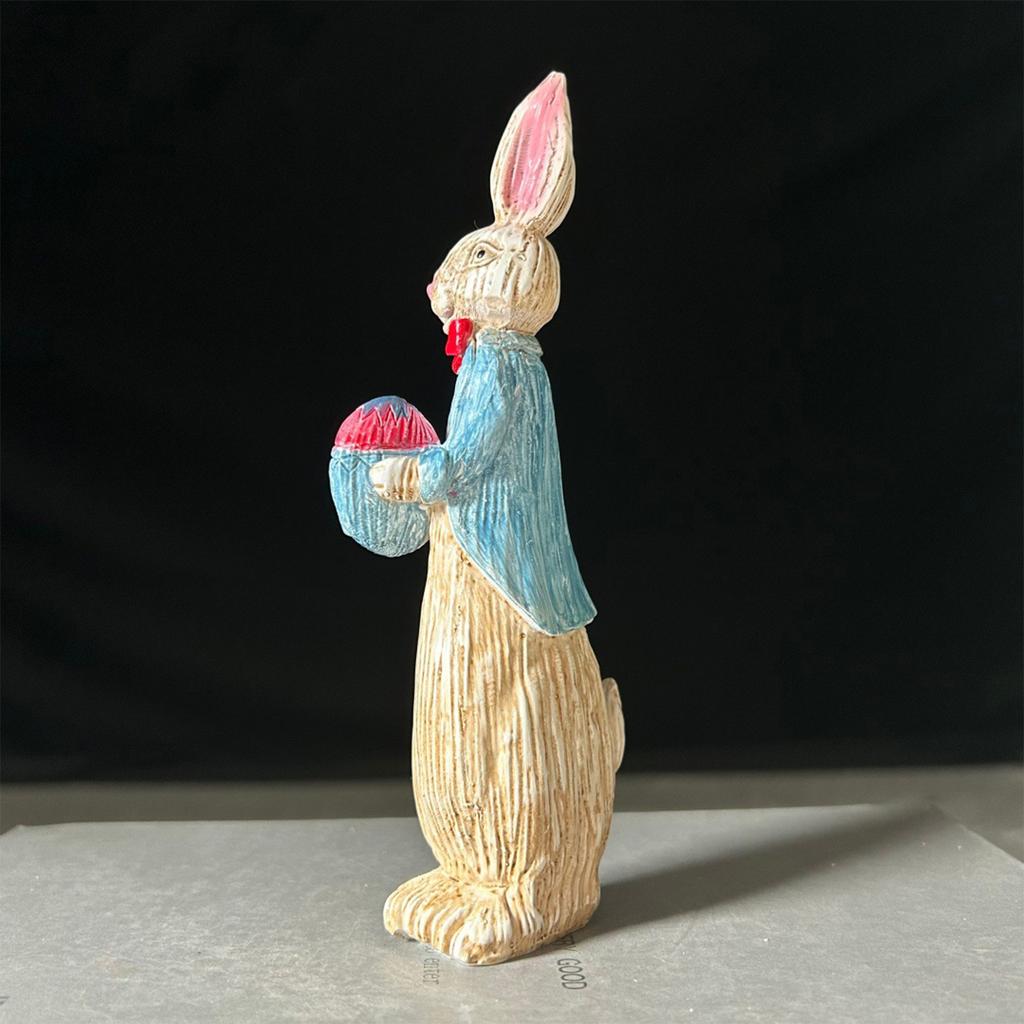 Easter Bunny Sculpture, Cute Indoor And Outdoor Bunny Statue, Suitable For Garden Patios, All-day Spring Holiday Tabletop Decoration