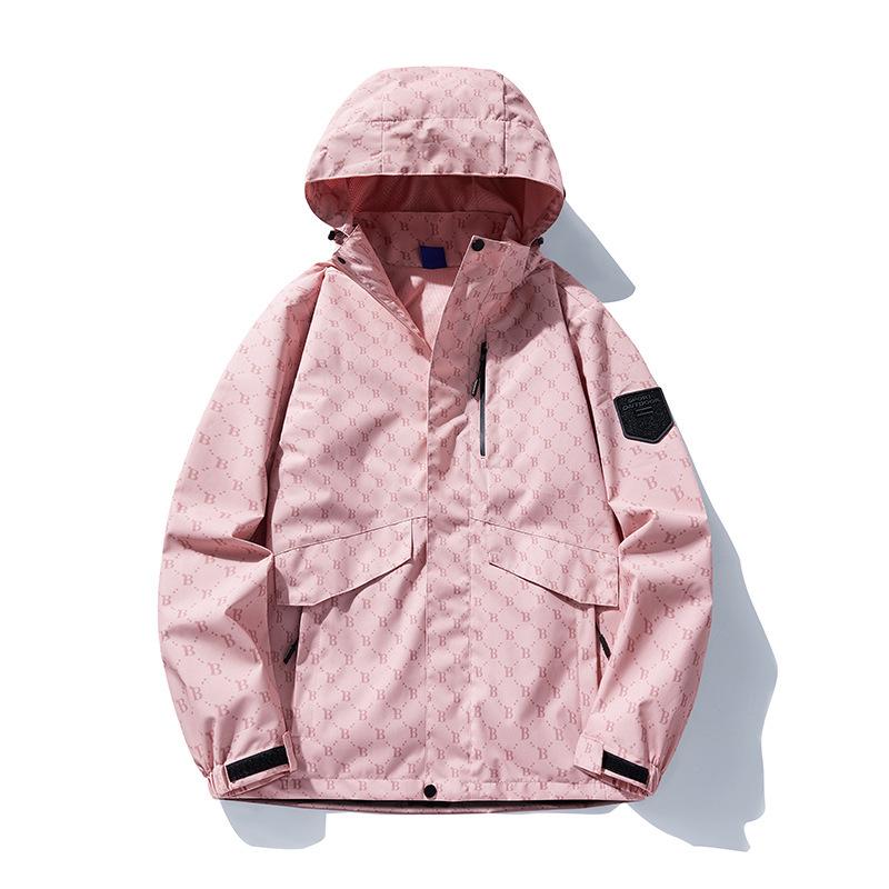2023 Men s B Letter Jacket: Trendy Korean Style, Spring/Autumn, Plus-Size, Couple Wear 4XL розовый