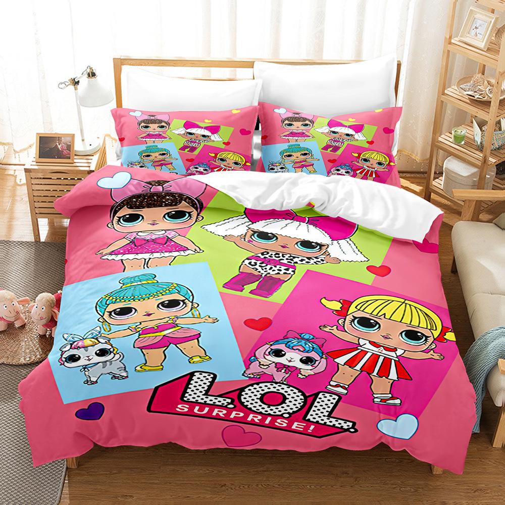 3D Digital Printing Cartoon Surprise Doll Three-Piece Set Bedding Two-Piece Set