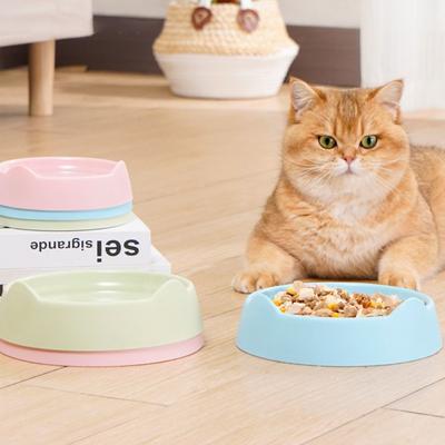 Large Capacity Cat Bowl Solid Color Pet Supplies Durable Dog Water Feeding Bowl