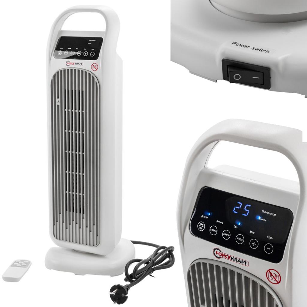 Ceramic column fan heater 2000 W fan heater with remote control