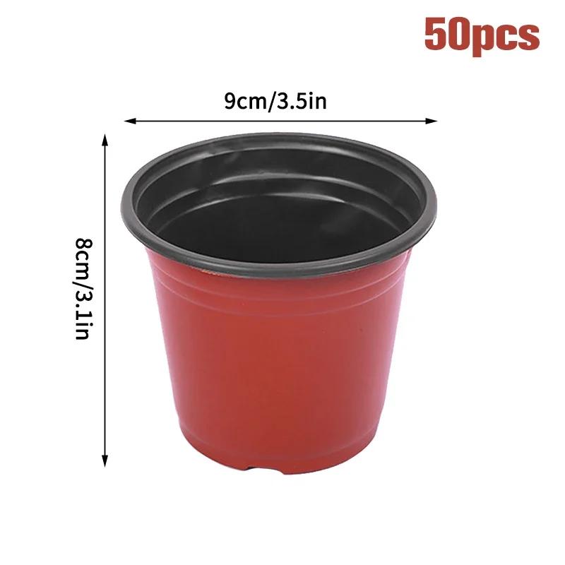 50/20pcs Plastic Flowerpots Nursery Seed Starting Transplant Flower Pot Gardening Plant Container Box Fall Resistant Lightweight