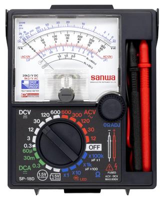 Compteur électrique Sanwa Testeur analogique multimètre SANWA avec étui de protection intégré SP18D